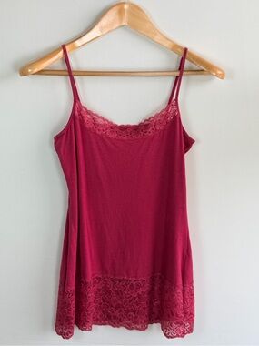 LOFT Outlet Lace Trim Cami Tank Top Pink Size Small
